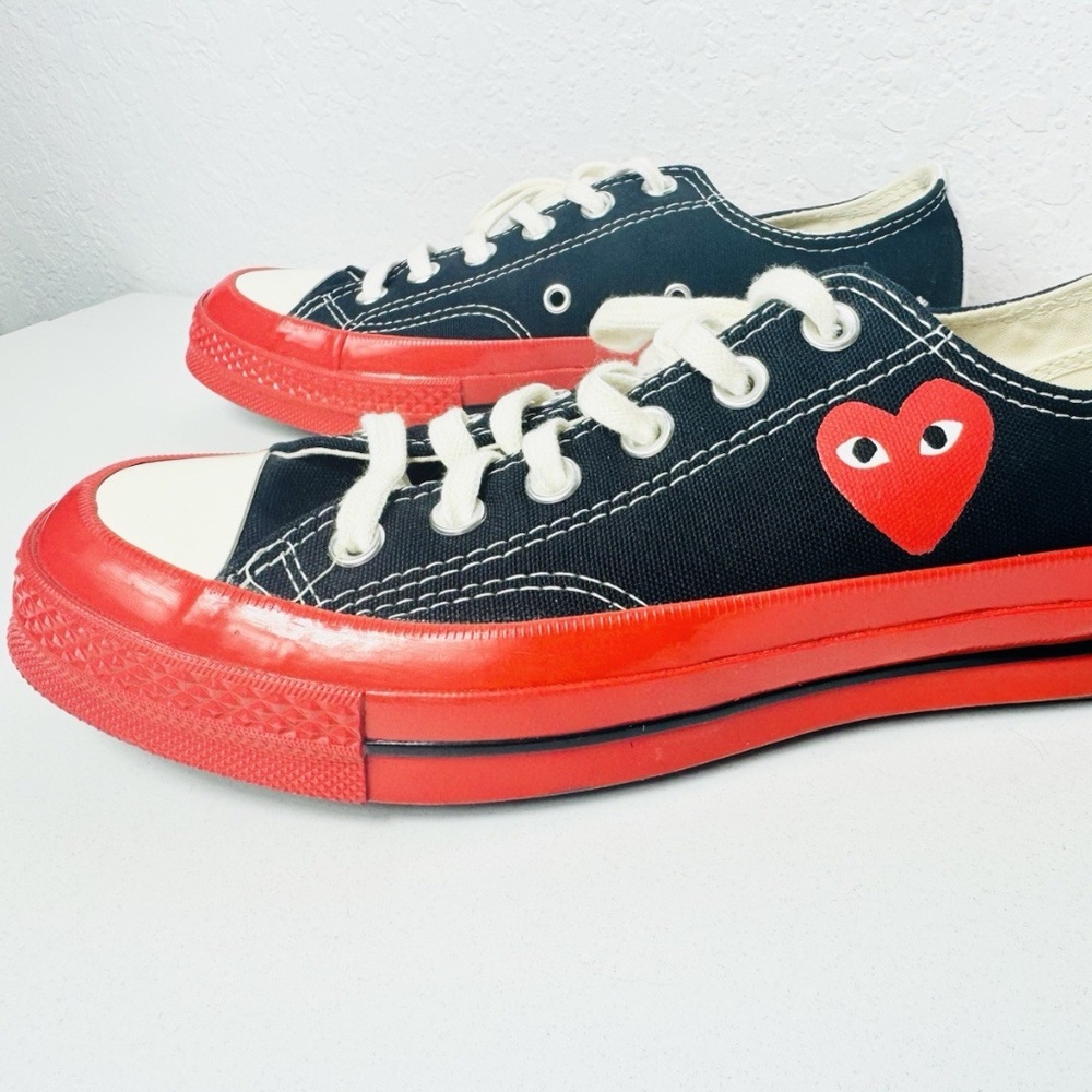 Converse x COMME des GARCONS PLAY Chuck 70 Low Black Red Sole Mens 10 US